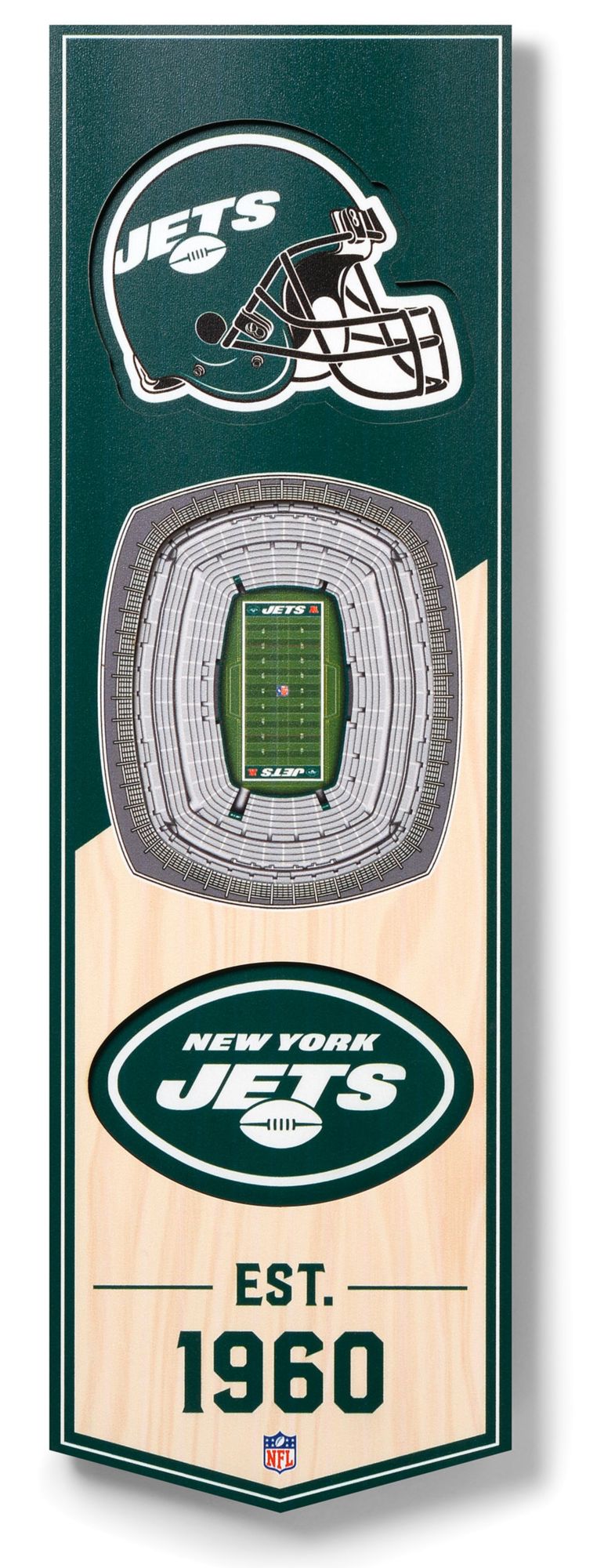 YouTheFan New York Jets 6''x19'' 3-D Banner product image