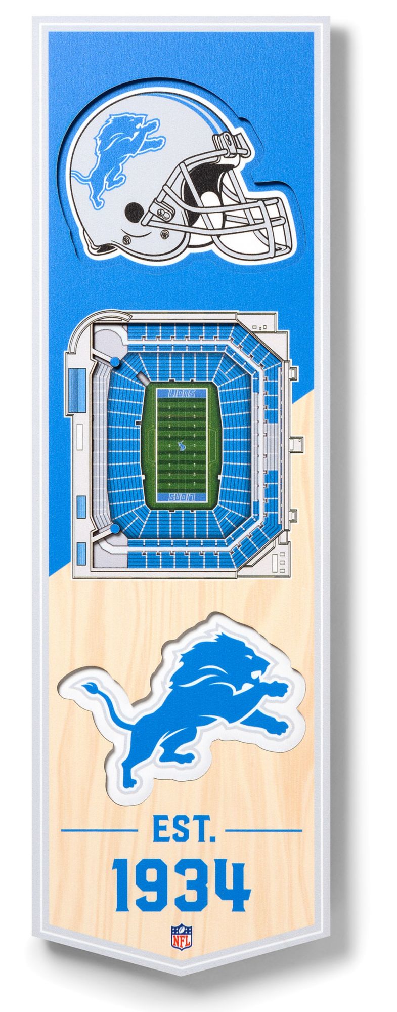 YouTheFan Detroit Lions 6''x19'' 3-D Banner product image