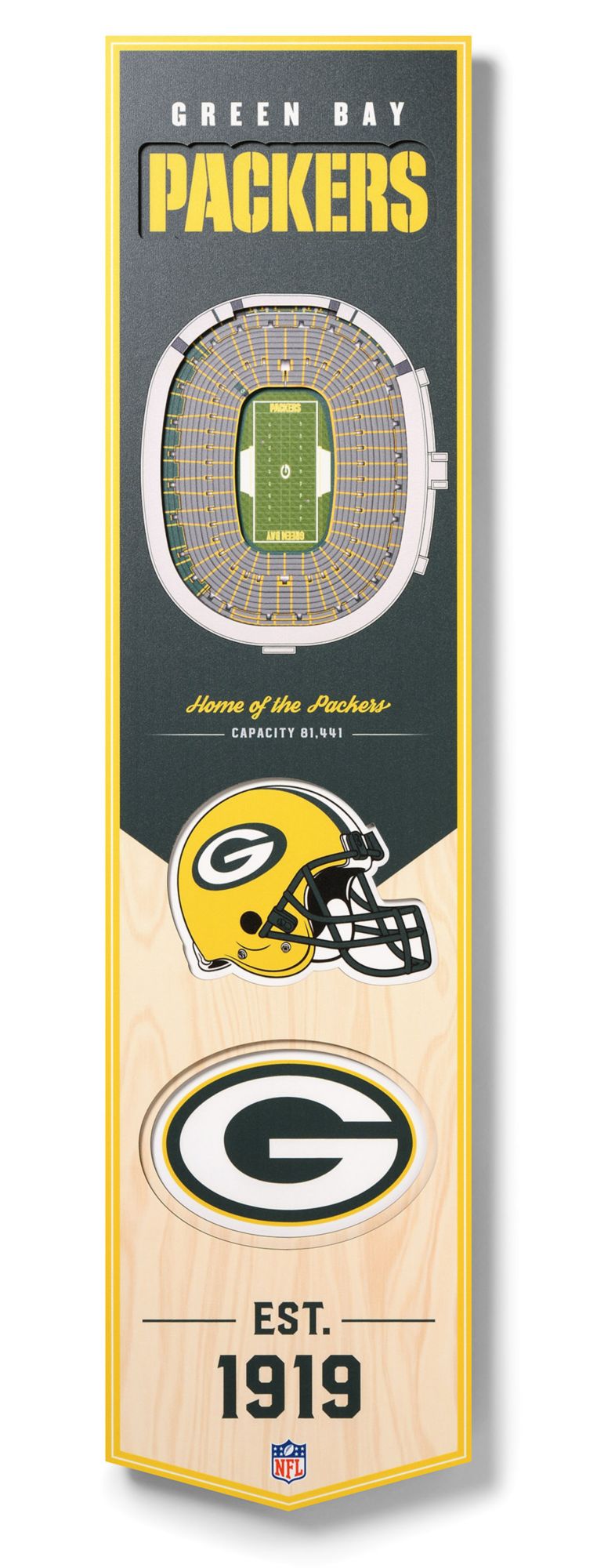 YouTheFan Green Bay Packers 8''x32'' 3-D Banner product image