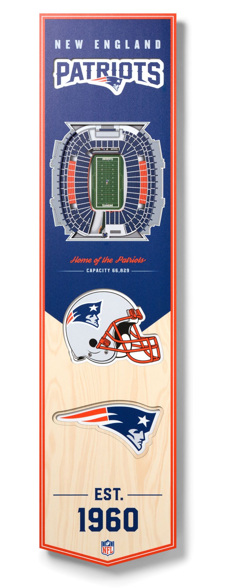 YouTheFan New England Patriots 8''x32'' 3-D Banner product image