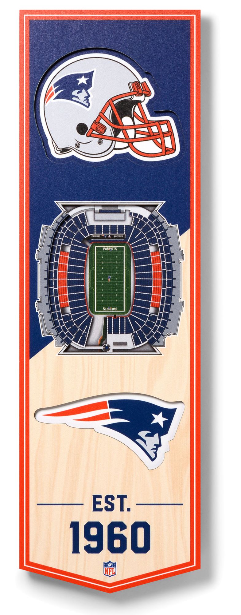 YouTheFan New England Patriots 6''x19'' 3-D Banner product image
