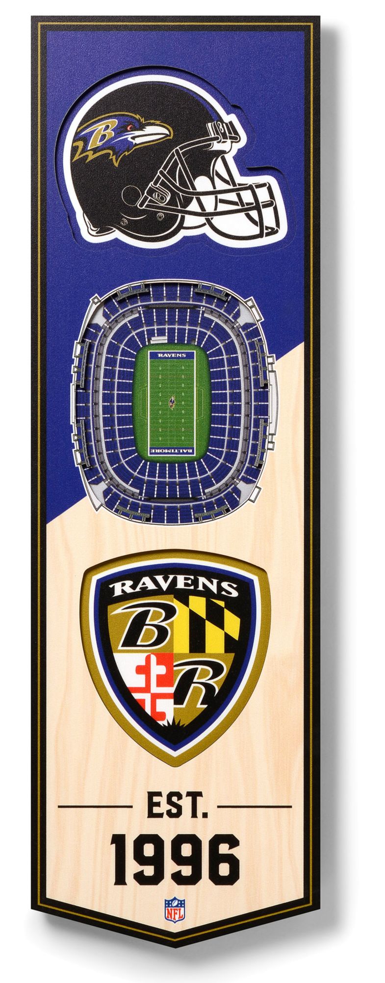 YouTheFan Baltimore Ravens 6''x19'' 3-D Banner product image