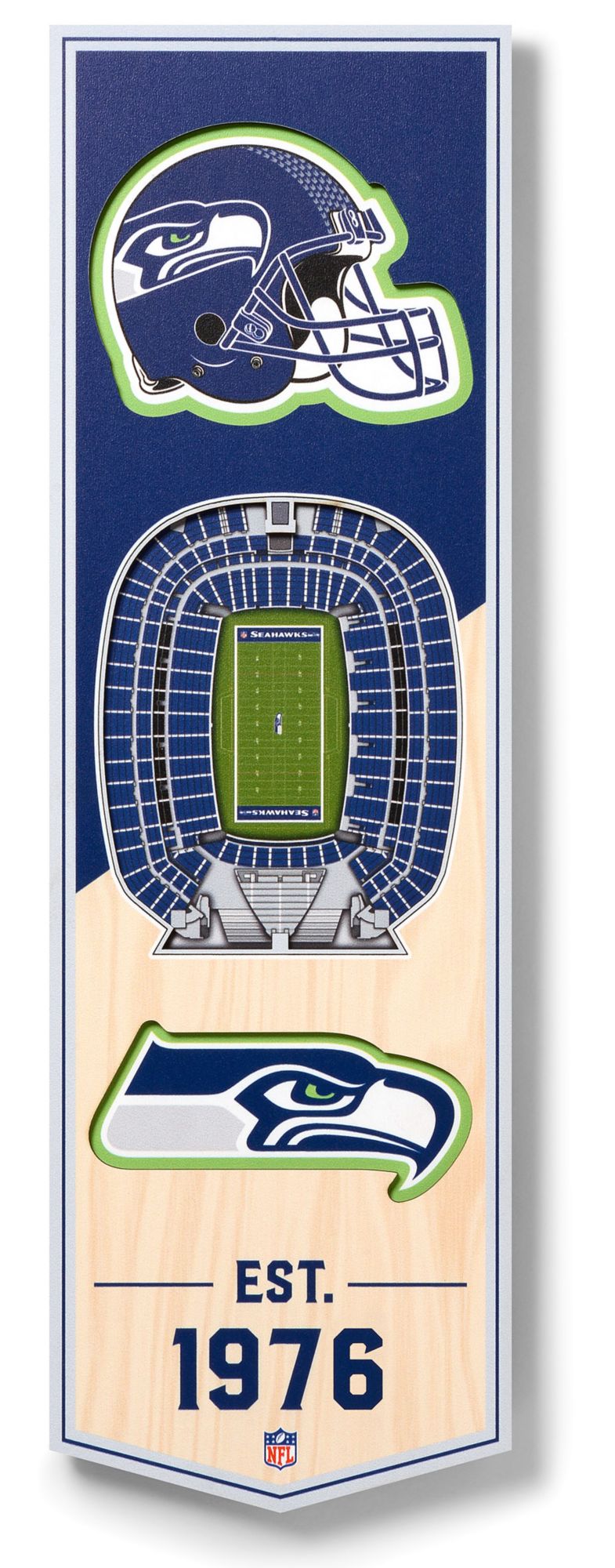 YouTheFan Seattle Seahawks 6''x19'' 3-D Banner product image