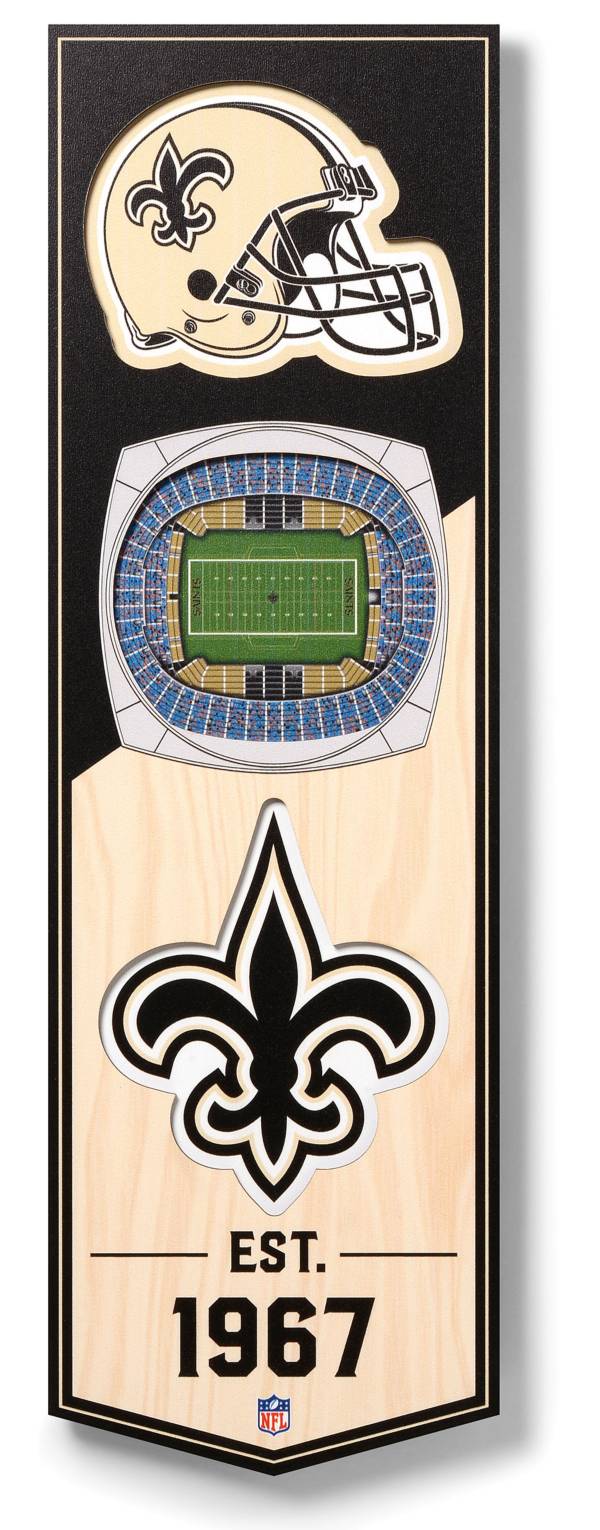 YouTheFan NFL New Orleans Saints 6 in. x 19 in. 3D Stadium Banner