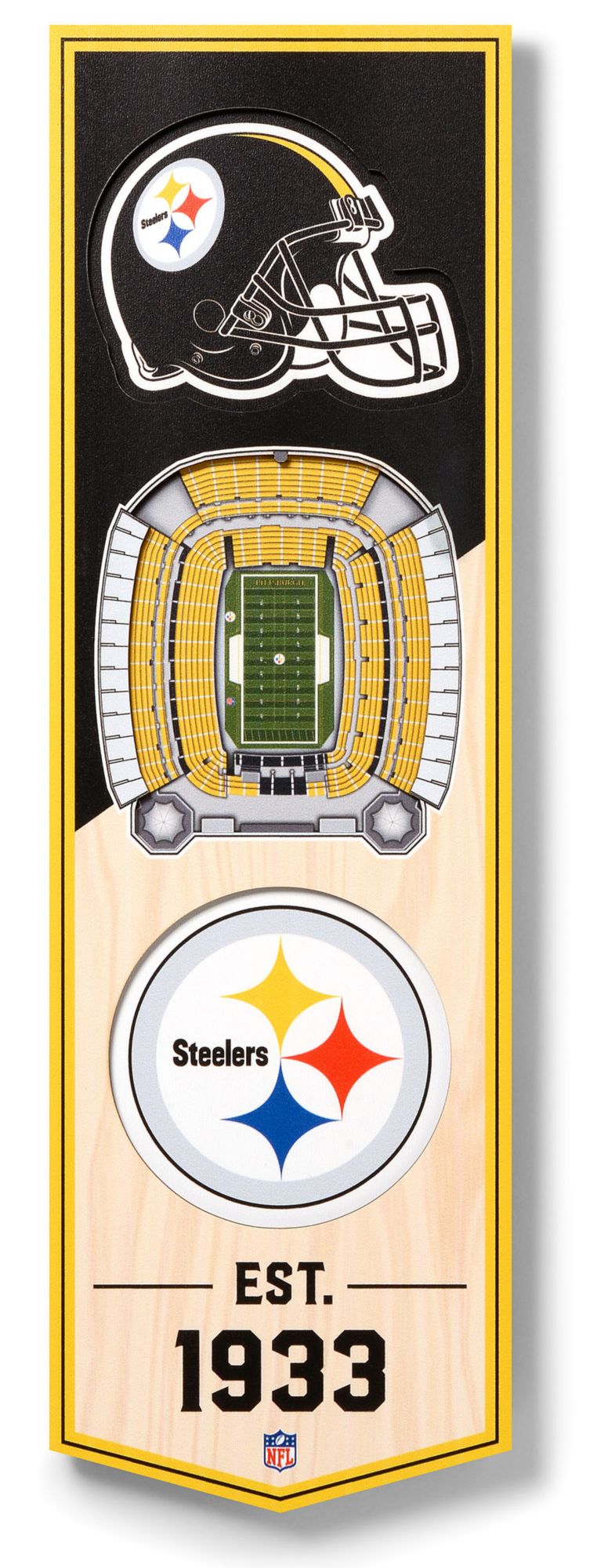 YouTheFan Pittsburgh Steelers 6''x19'' 3-D Banner product image
