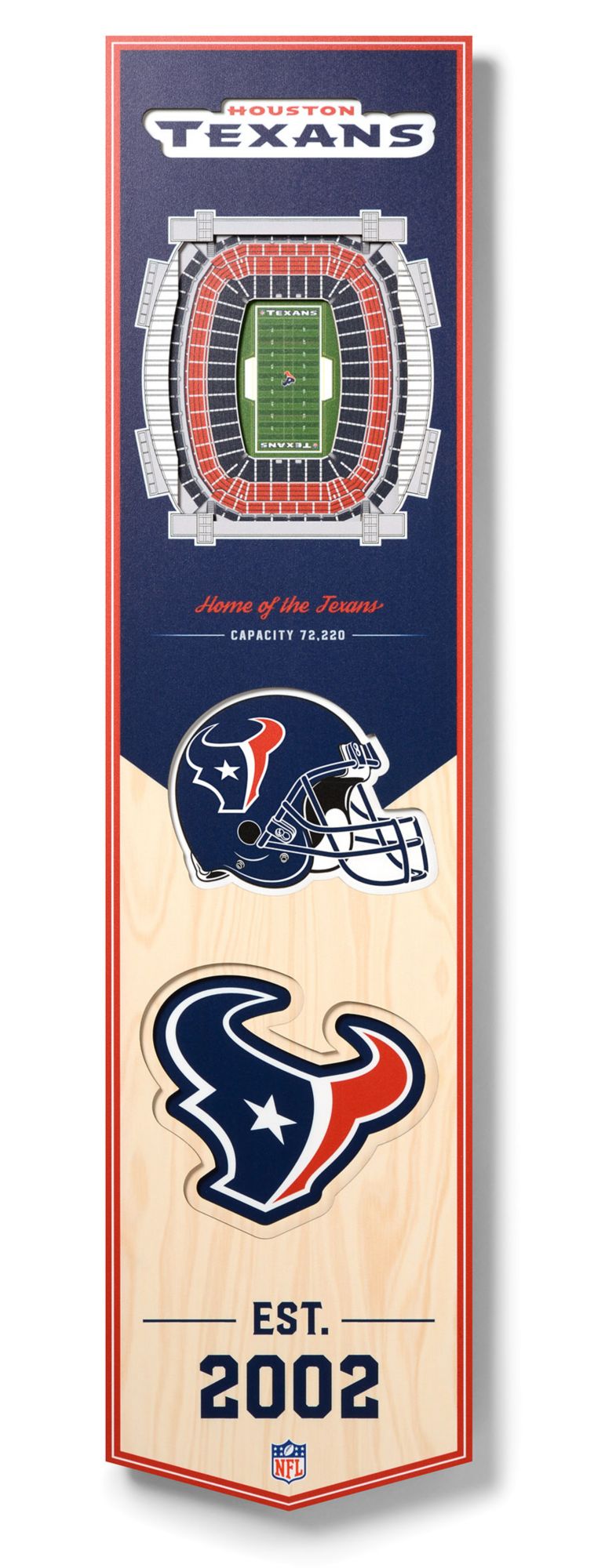YouTheFan Houston Texans 8''x32'' 3-D Banner product image