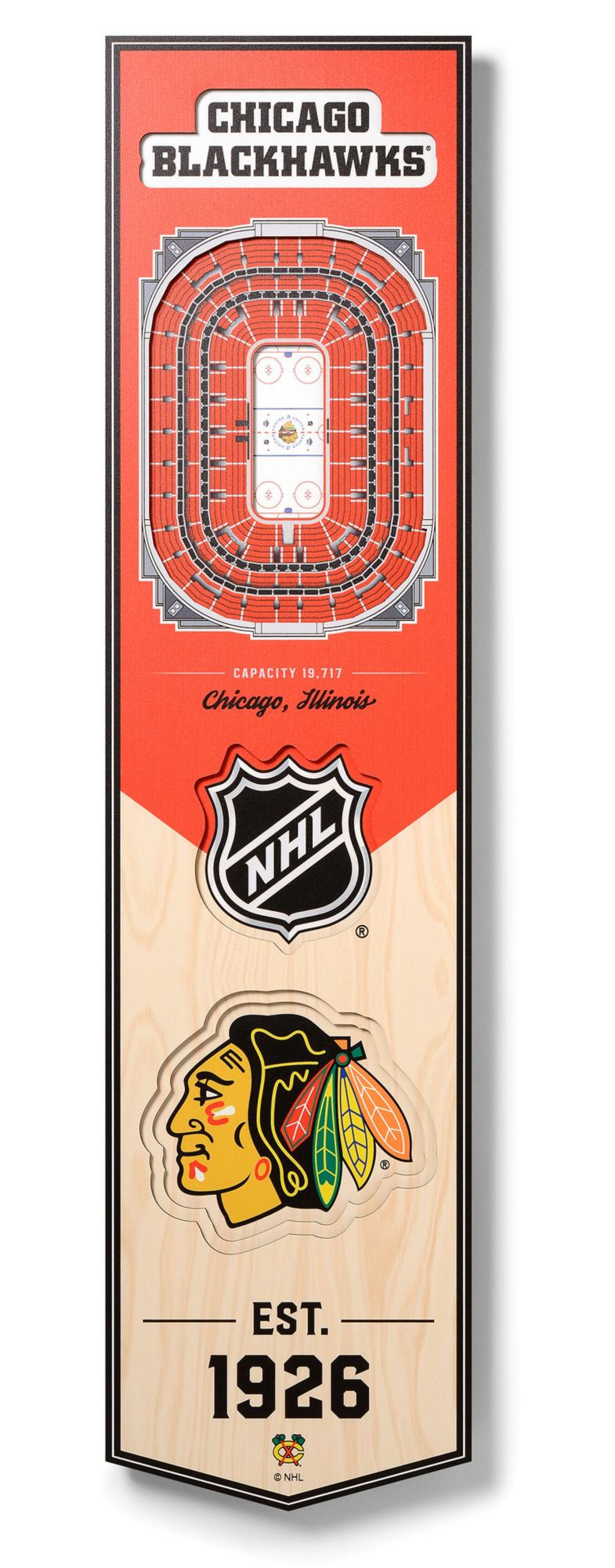 YouTheFan Chicago Blackhawks 8''x32'' 3-D Banner product image