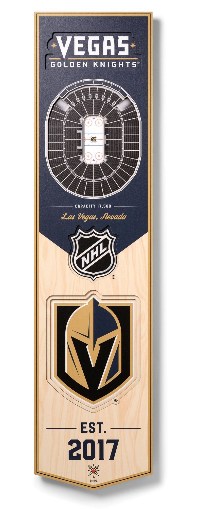 YouTheFan Vegas Golden Knights 8''x32'' 3-D Banner product image
