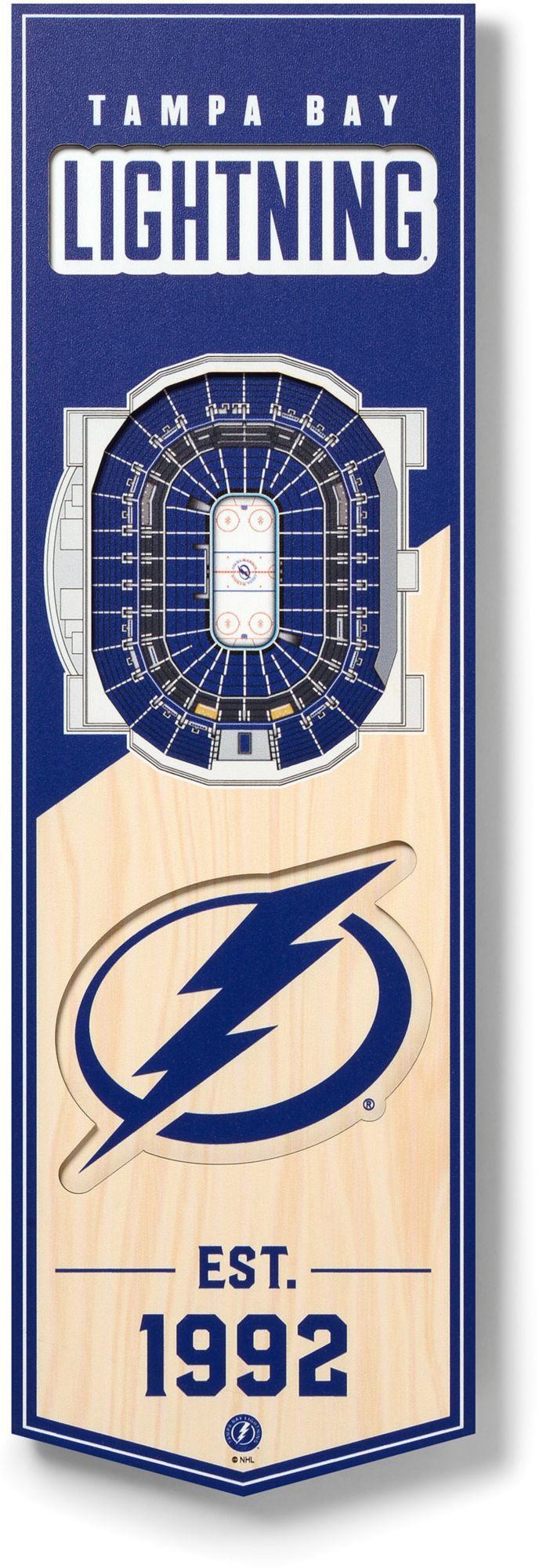 YouTheFan Tampa Bay Lightning 6''x19'' 3-D Banner product image