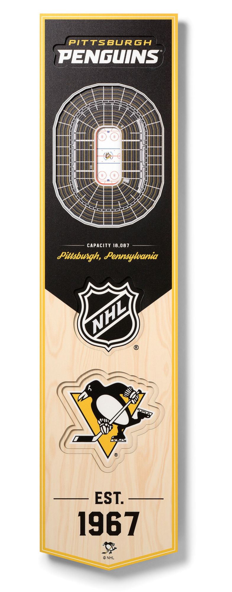 YouTheFan Pittsburgh Penguins 8''x32'' 3-D Banner product image