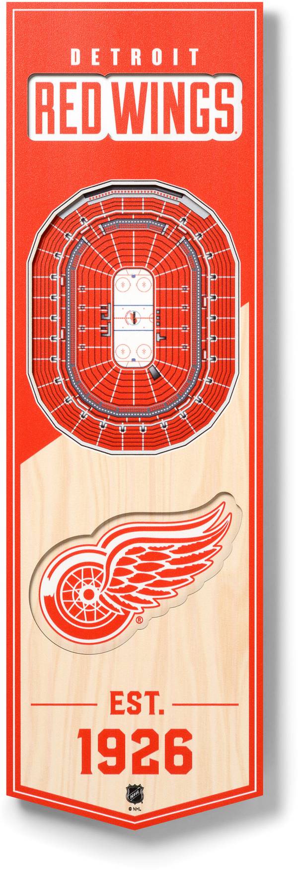 NHL Detroit Red Wings 6x19 3D Stadium Banner