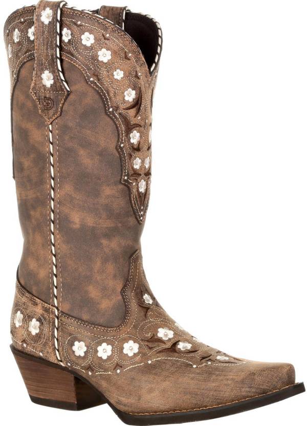 Durango Women's Distressed Floral Western Boots