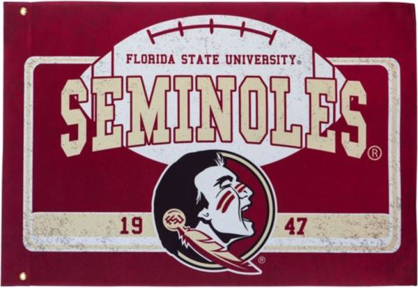 Evergreen Florida State Seminoles Linen Estate Flag