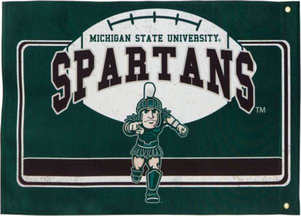 Evergreen Michigan State Spartans Linen Estate Flag