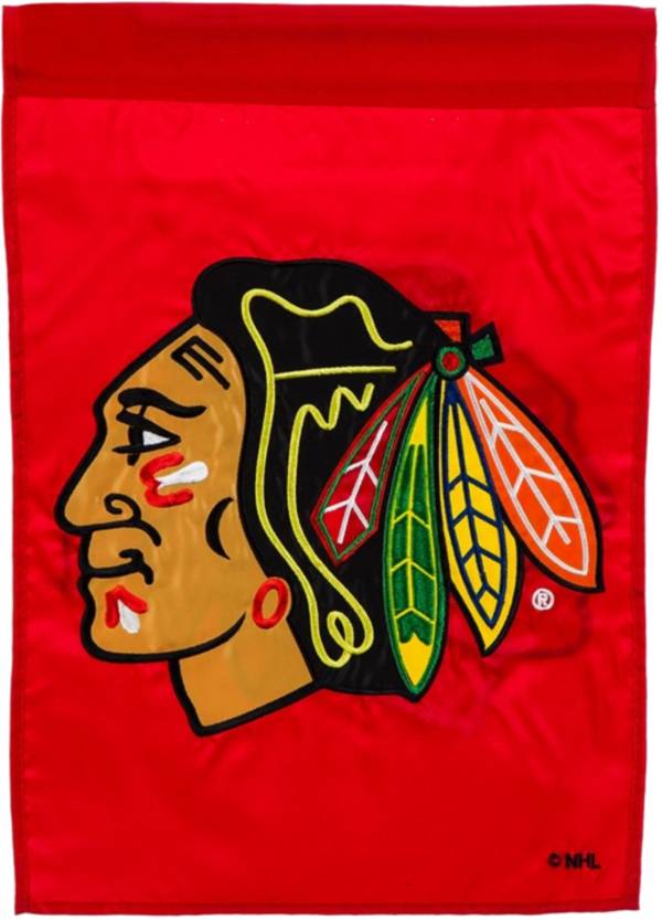 Evergreen Chicago Blackhawks Applique Garden Flag