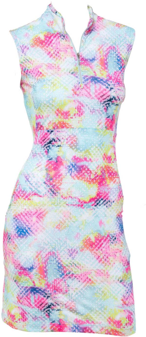 EPNY Women's Tie Dye Sleeveless 1/4 Zip Golf Dress