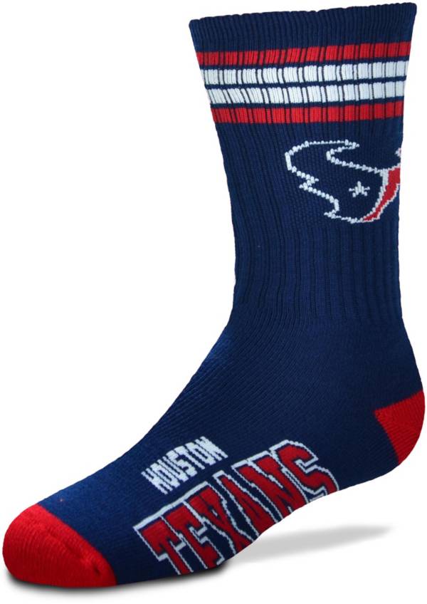 For Bare Feet Youth Houston Texans 4-Stripe Deuce Crew Socks product image