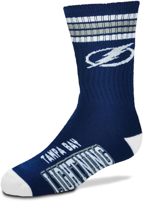 For Bare Feet Youth Tampa Bay Lightning 4-Stripe Deuce Crew Socks product image