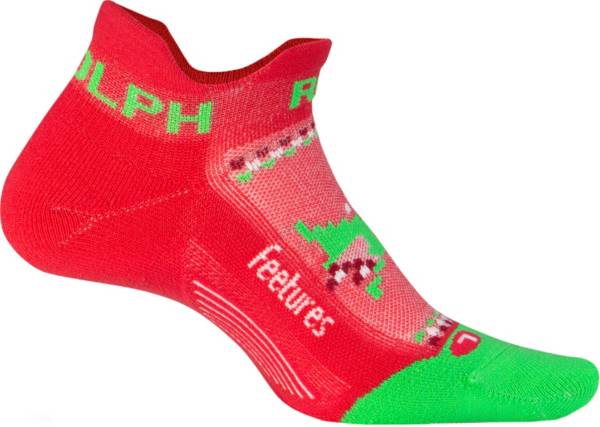 Feetures! Elite Lite Cushion Run Rudolph No Show Socks