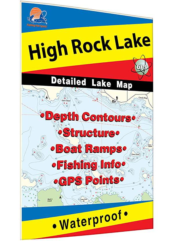 Fishing Hot Spots High Rock Lake Fishing Map product image