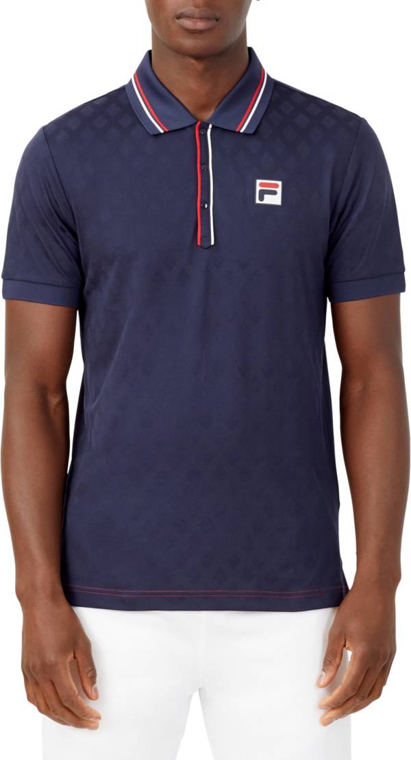 FILA Men's Heritage Tennis Jacquard Polo