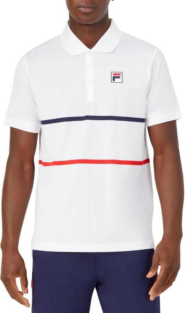 FILA Men's Heritage Tennis Striped Polo