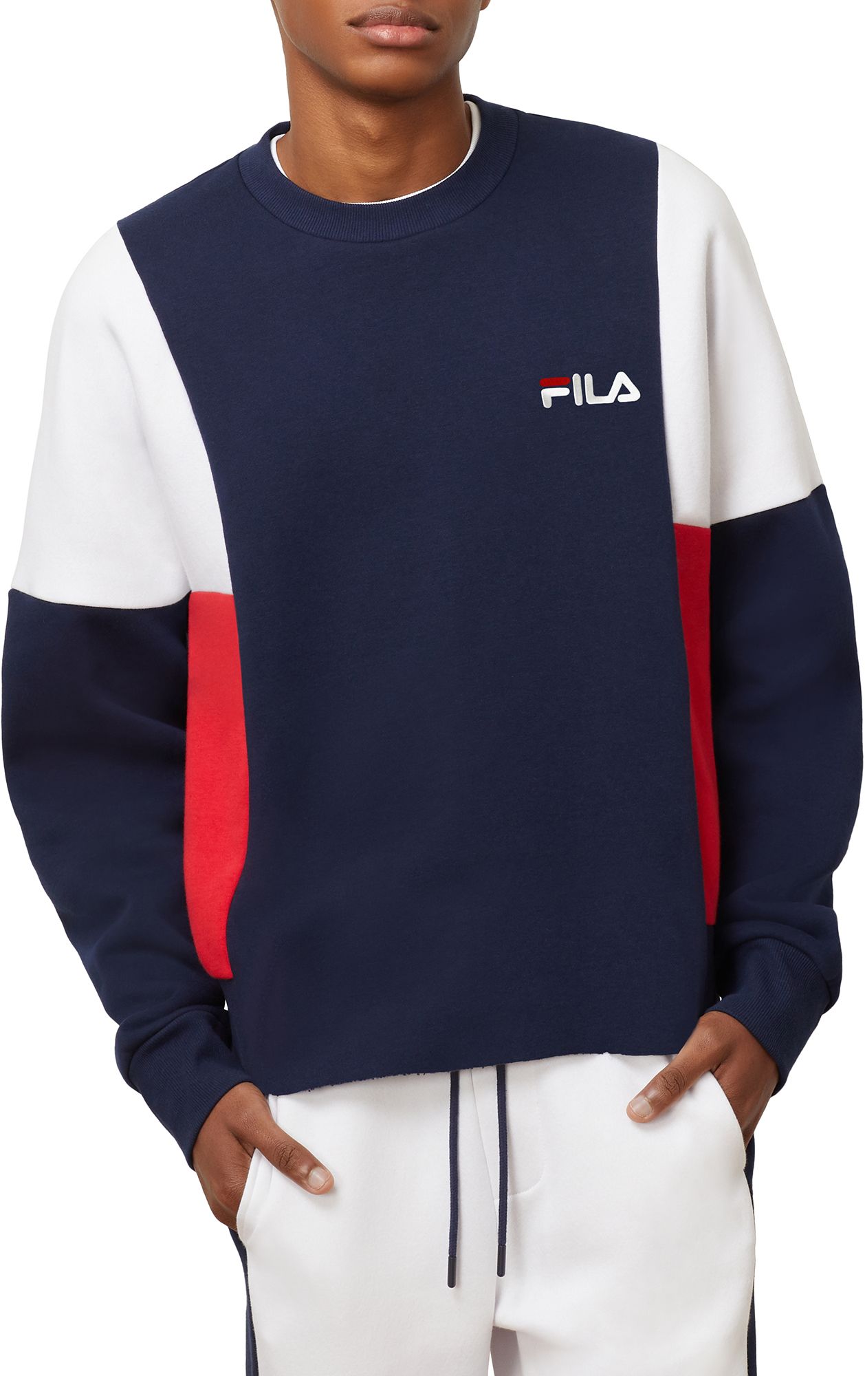 fila stripe crew sweatshirt
