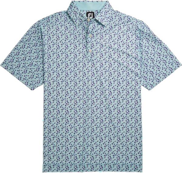 FootJoy Men's Lisle Flower Print Short Sleeve Golf Polo