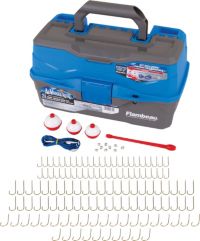 Outdoors 6382FTK Adventurer 2-Tray Tackle Box 137-Piece Kit, Complete Starter  Fishing Tackle Kit with Stringer, Hooks, Bobbers