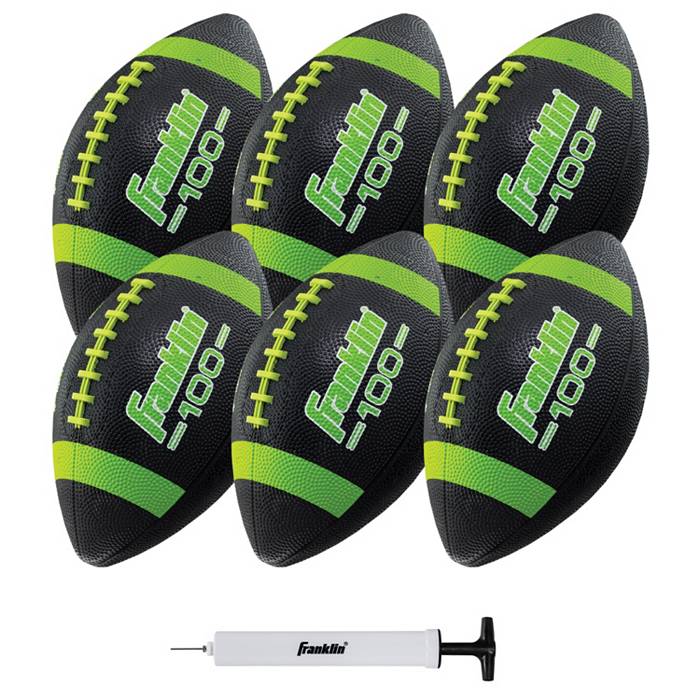 : Franklin Sports Grip-Rite 100 Rubber Junior Football,  Black/Lime : Sports & Outdoors