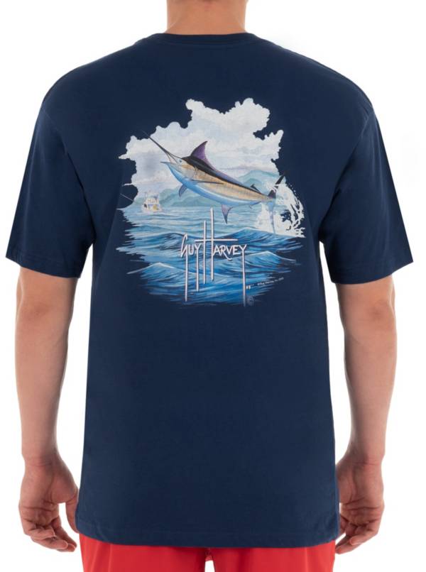 Guy Harvey Men's Blue and Betram Pocket T-Shirt product image
