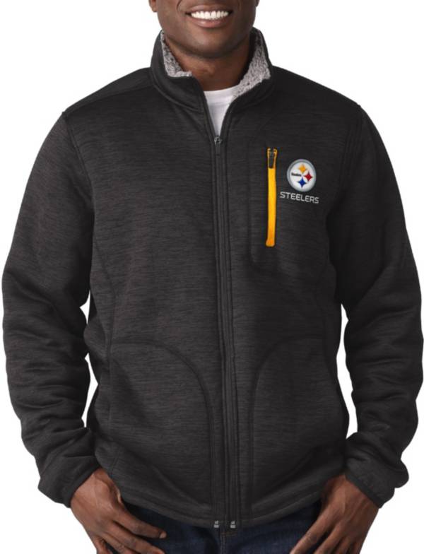 G-III Men's Pittsburgh Steelers Fast Track Black Full-Zip ...