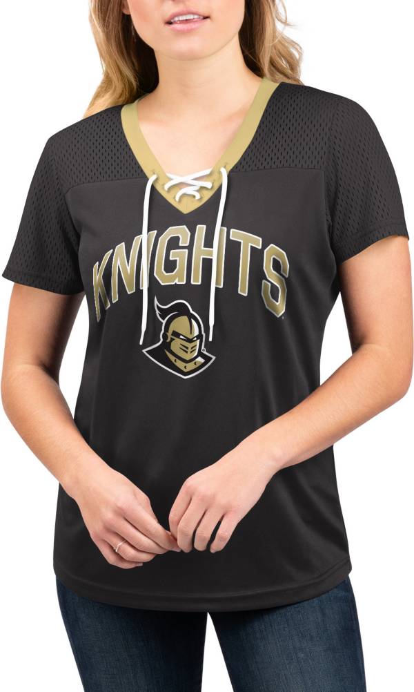 G-III For Her Women's UCF Knights Lace Up V-Neck T-Shirt