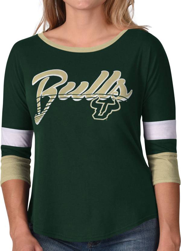 G-III For Her Women's South Florida Bulls Green Prospect ¾ Sleeve T-Shirt