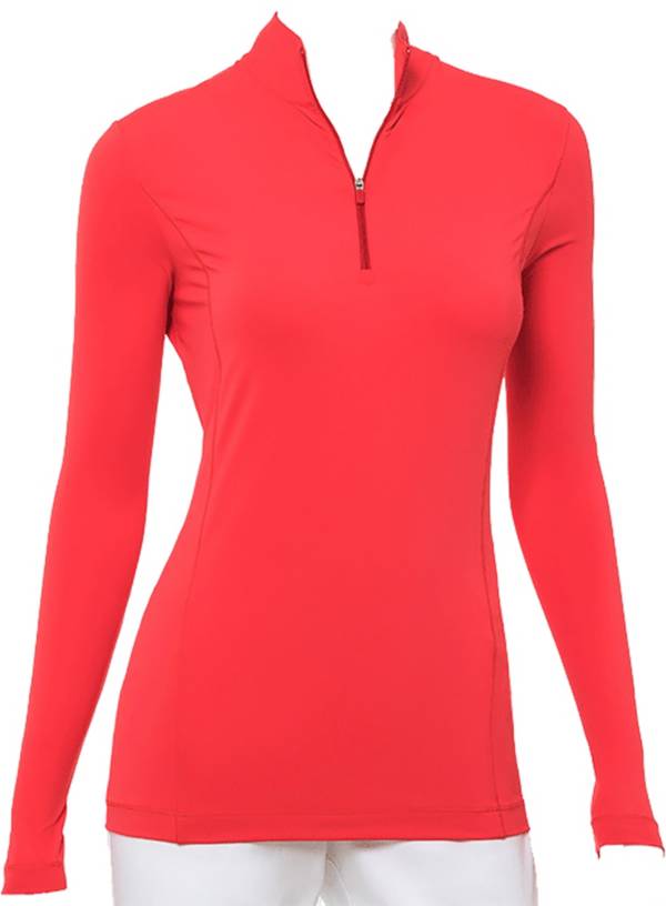 Download EP Pro Women's Zip Mock Long Sleeve Golf Polo | Golf Galaxy