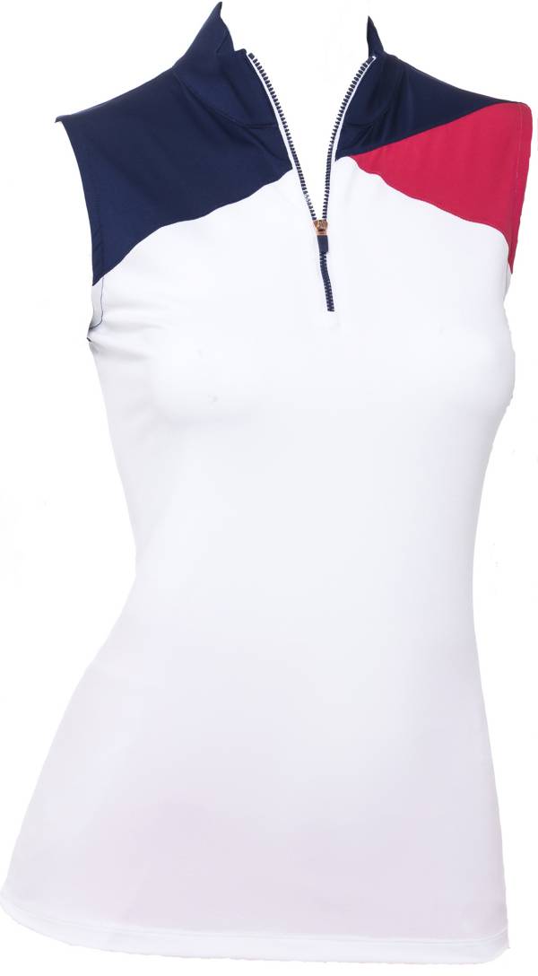 EPNY Women's ½ Zip Mock Sleeveless Golf Polo