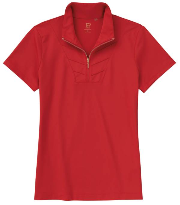 EPNY Women's Pintuck Zip Collar Golf Polo