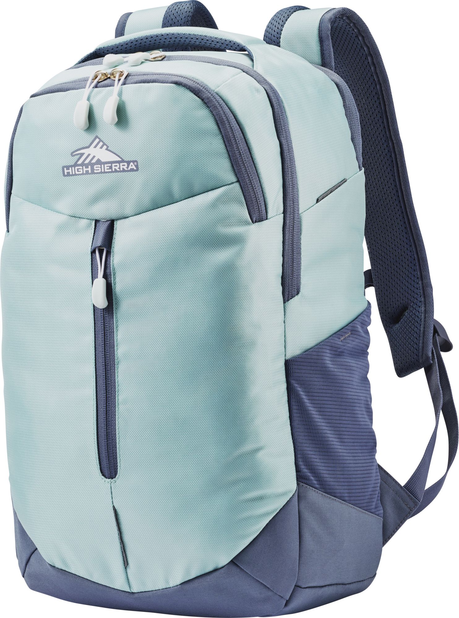 blue and grey backpack