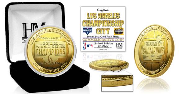 Highland Mint Los Angeles Dodgers-Lakers City of Champions Gold Mint Coin product image