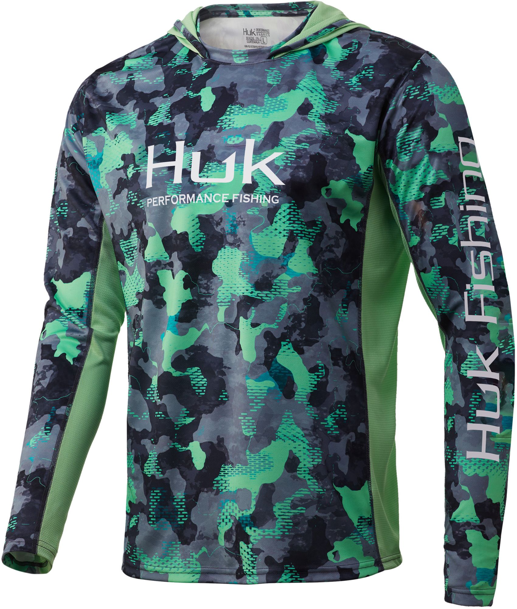 huk long sleeve hooded shirt