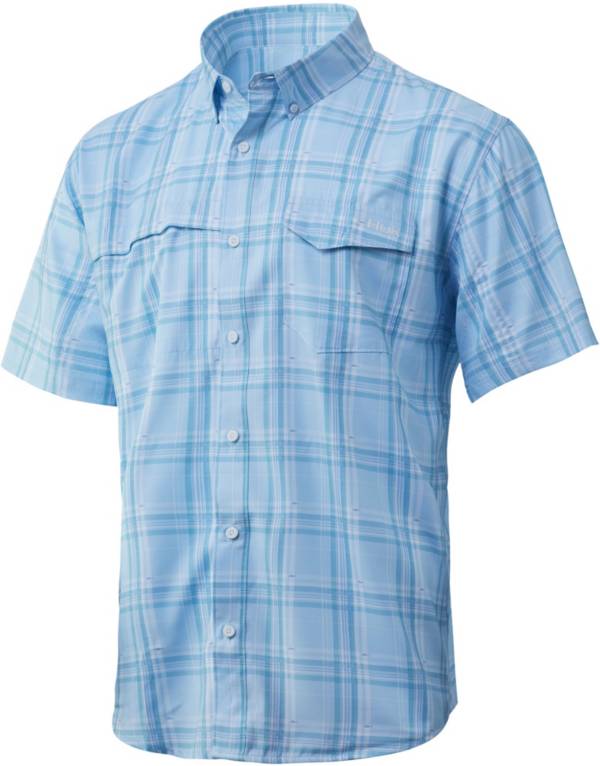 Huk Men's Tide Point Fish Plaid Short Sleeve Shirt product image