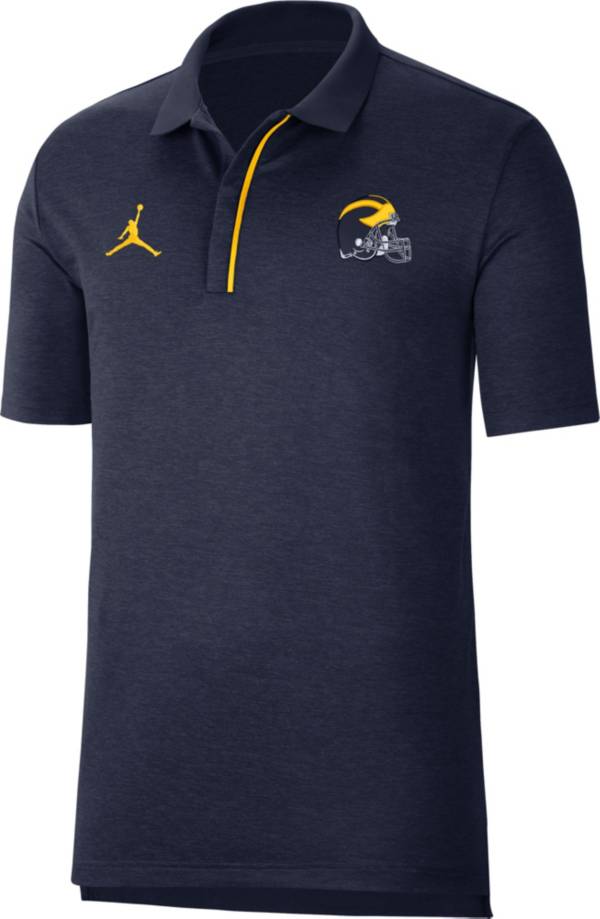 Jordan Men's Michigan Wolverines Blue Team Football Sideline Polo