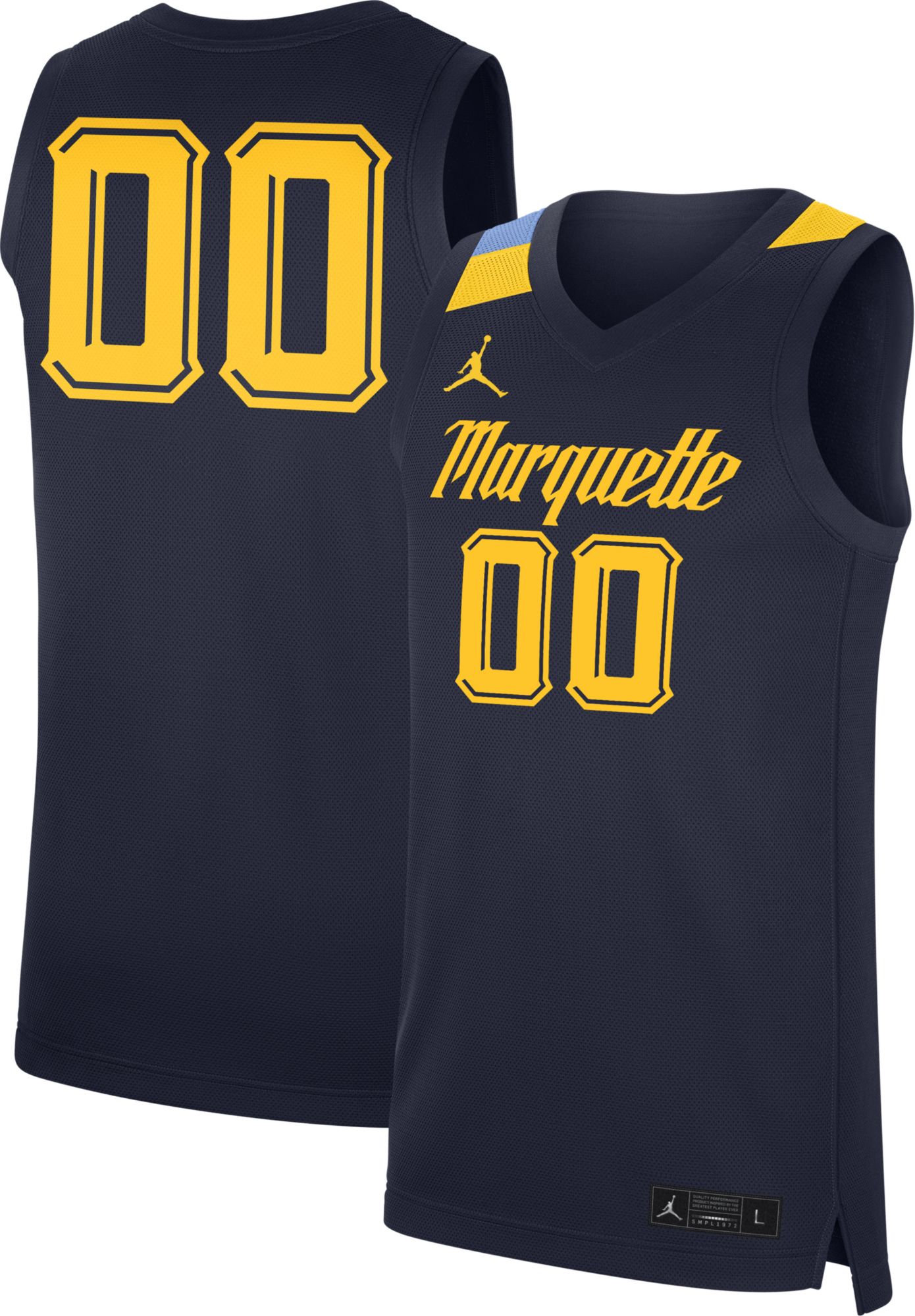 Custom College Basketball Jerseys Marquette Golden Eagles Jersey Name and Number NIL Pick-A-Player Black