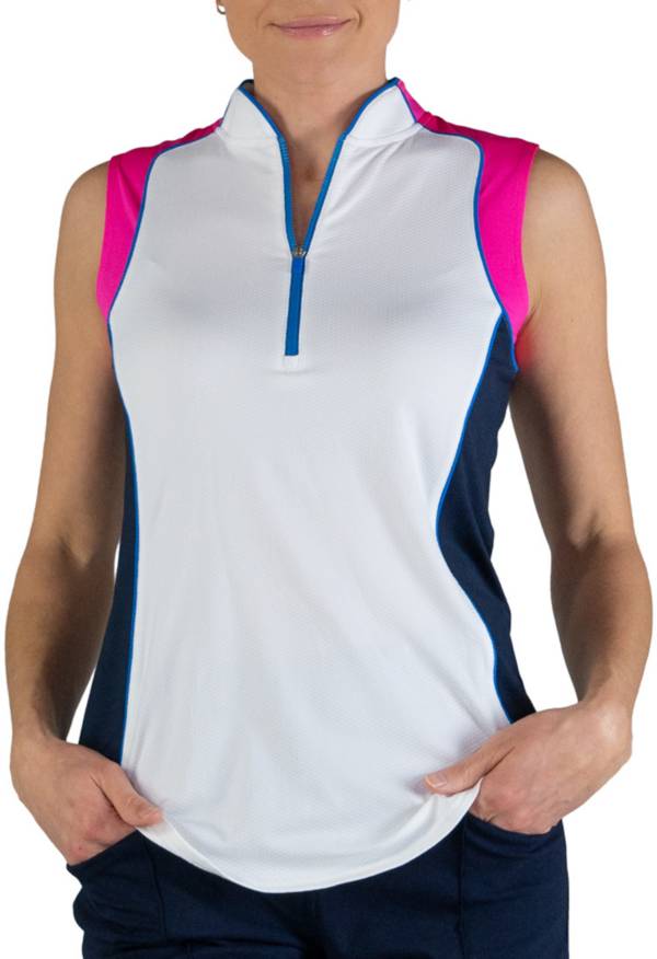 Jofit Women's Color Block Sleeveless 1/4 Zip Golf Polo product image