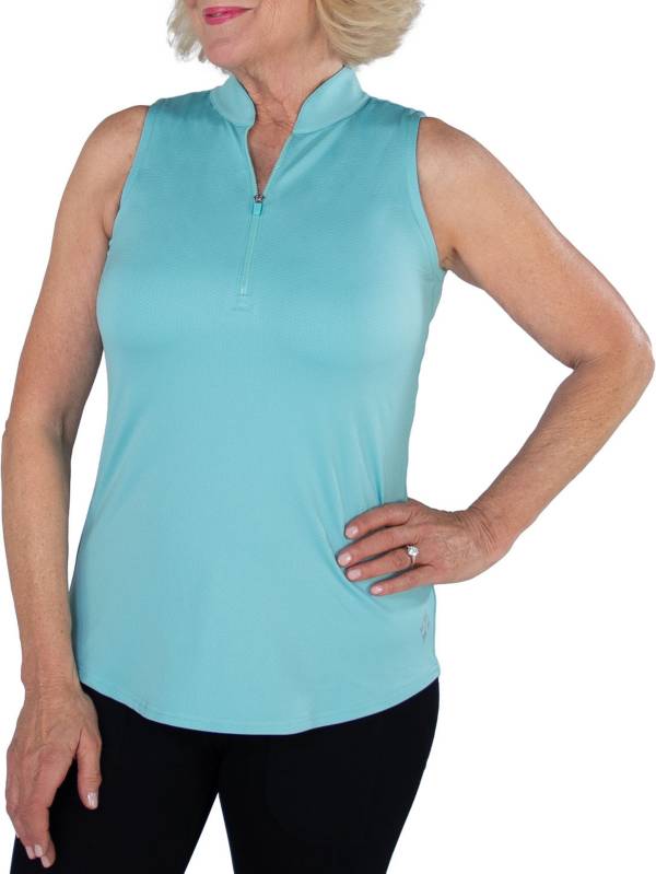 Download Jofit Women's Cutaway Mock Neck Sleeveless Golf Polo ...