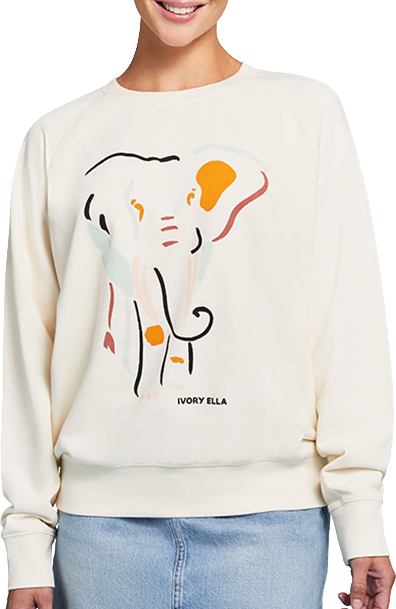 ivory ella long sleeve pullover sweatshirts