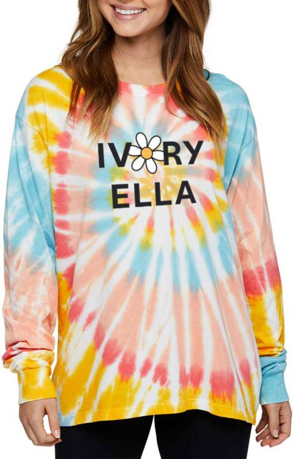 Ivory Ella Women's Vibrate Swirl Tie-Dye Long Sleeve Graphic T-Shirt product image