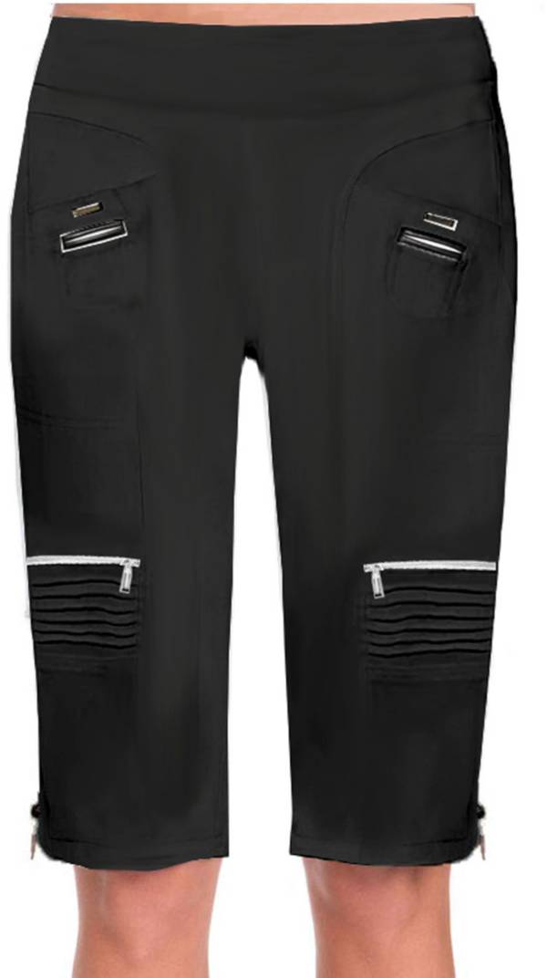 Swing Golf Capri Pants Sz 4 Bette&Court Pockets Zip Legs Tanya Fit Black  Cropped