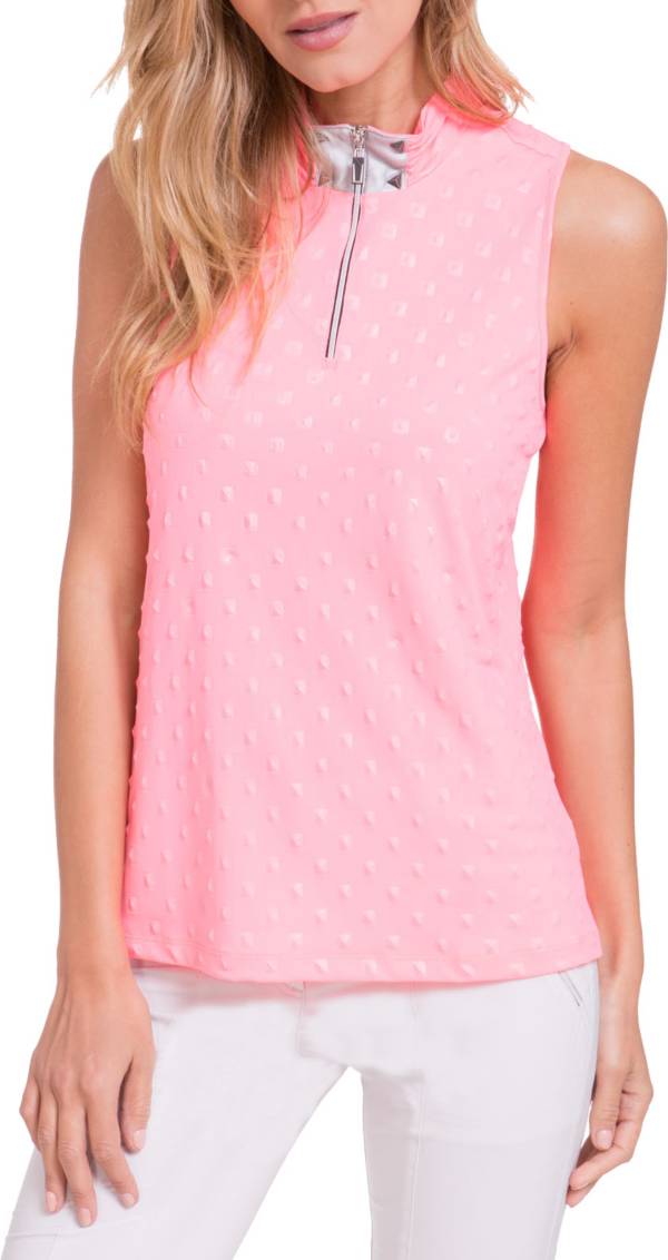 Jamie Sadock Women's Textured Sleeveless Racerback Golf Polo