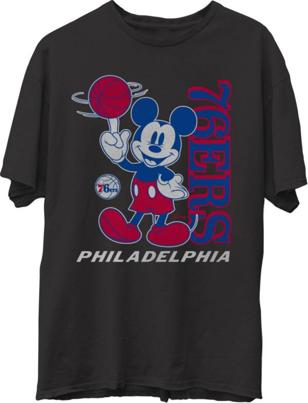 Junk Food Men's Philadelphia 76ers Disney Vintage Mickey Baller Black T-Shirt